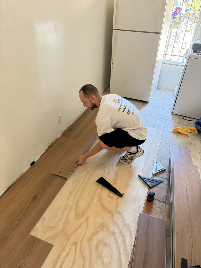 Whole-home flooring installation after leveling