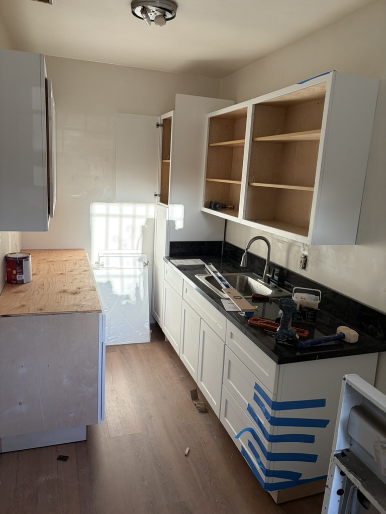 Kitchen cabinetry and countertop installation