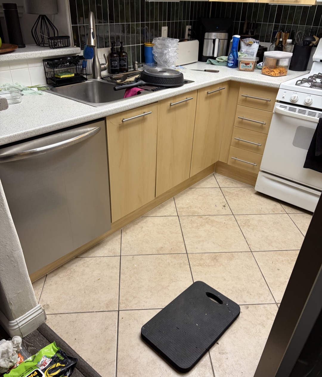 Custom wood toe-kick replacement — project photo 2