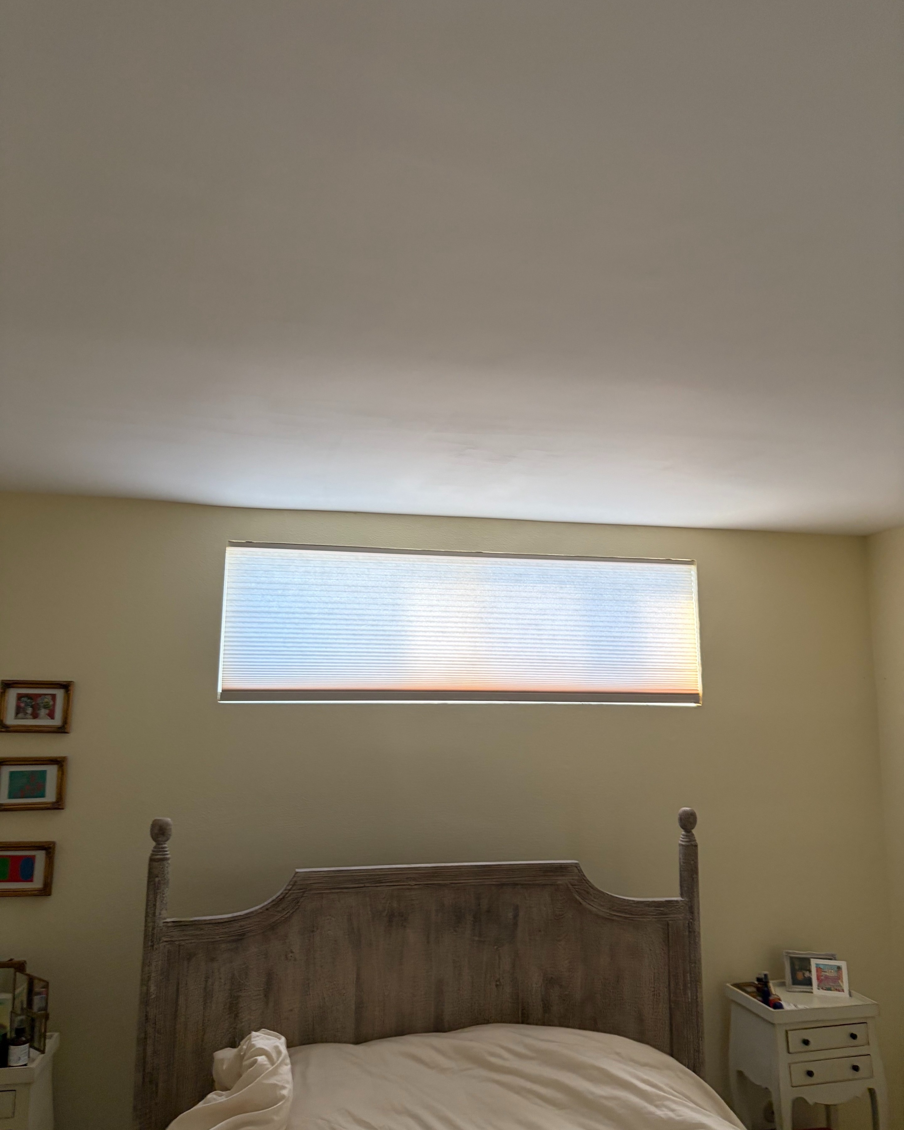Bedroom cellular shade installation